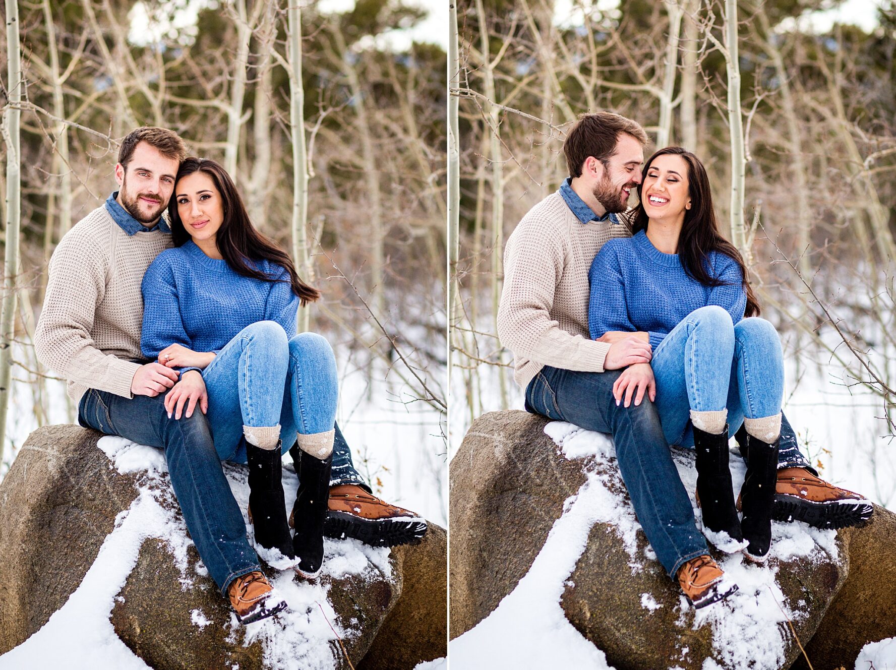 Morrison Private Ranch Engagement Session with Horses. Colorado Engagement Photography by All Digital Photo & Video. Morrison Engagement Photography, Horse Engagement Session, Ranch Engagement Session, Colorado Engagement Photos, Mountain Engagement Photos, Winter Engagement Photos, Snowy Engagement Photos, Mountain Engagement Photography, Denver Engagement Photography, Rocky Mountain Engagement